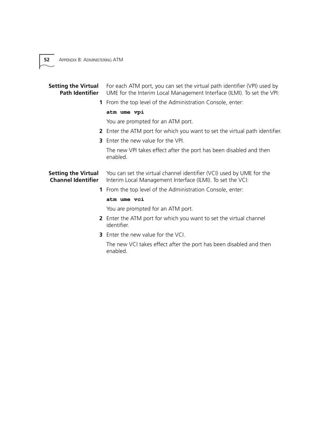 3Com Version 8.1.2 manual Appendix B Administering ATM 