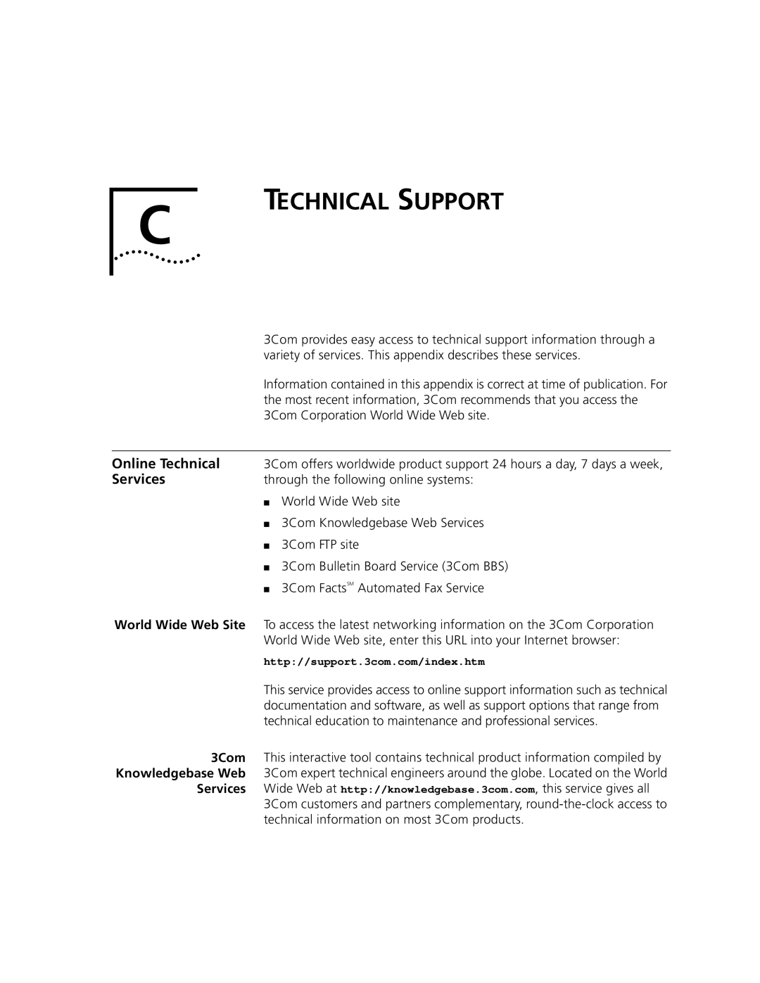 3Com Version 8.1.2 manual Online Technical, Services 