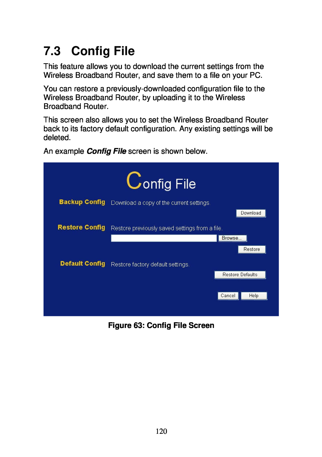 3Com WBR-6000 user manual Config File Screen 