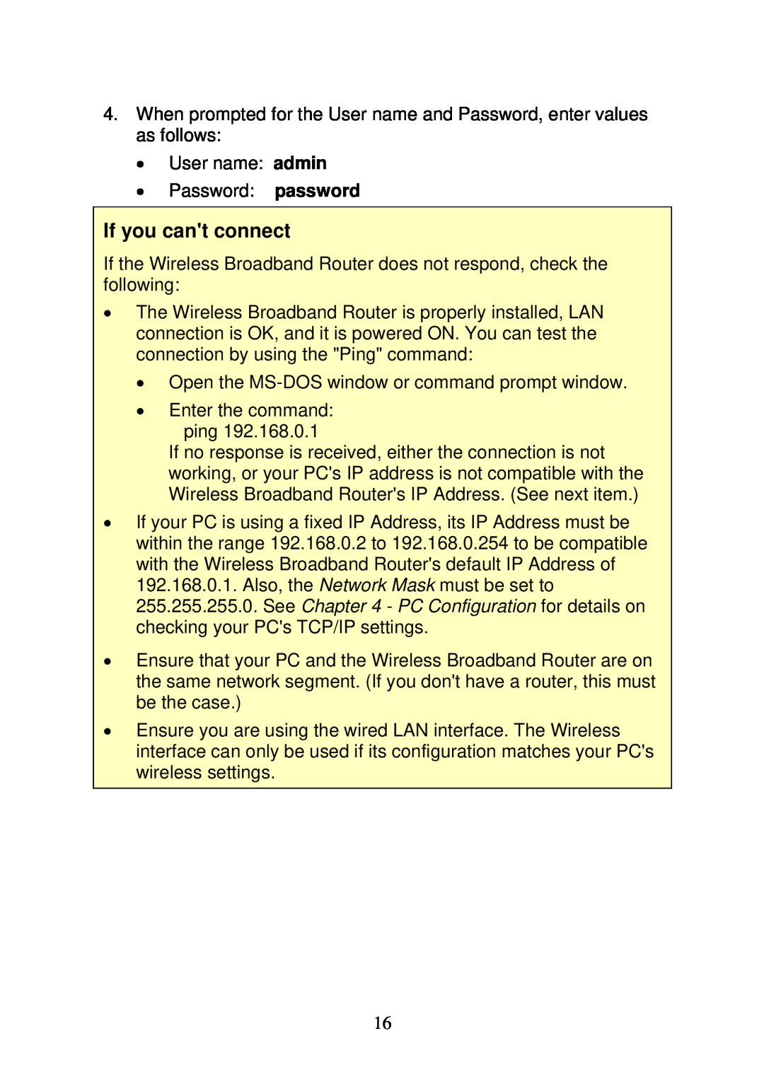 3Com WBR-6000 user manual If you cant connect 