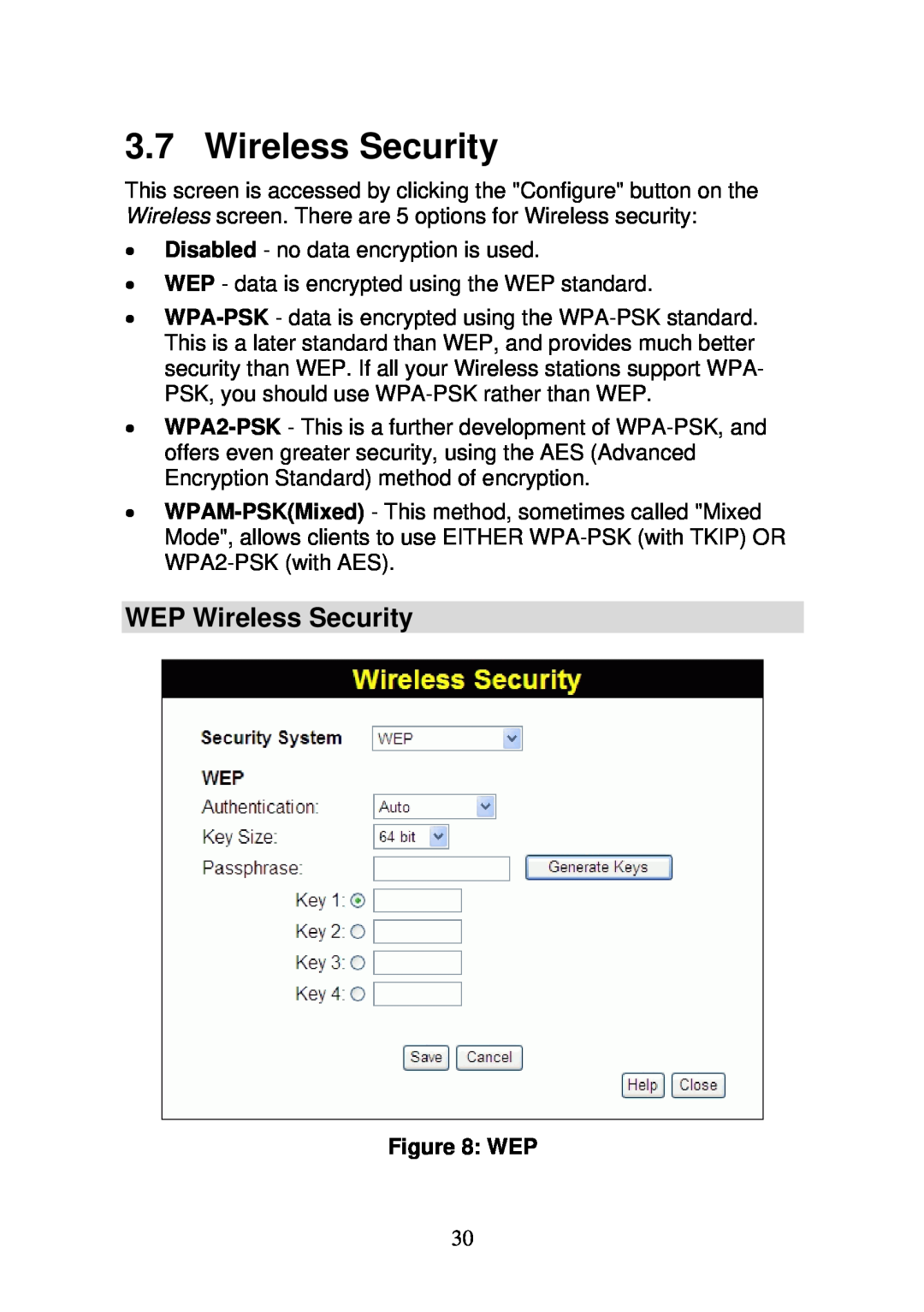 3Com WBR-6000 user manual WEP Wireless Security, Wep 