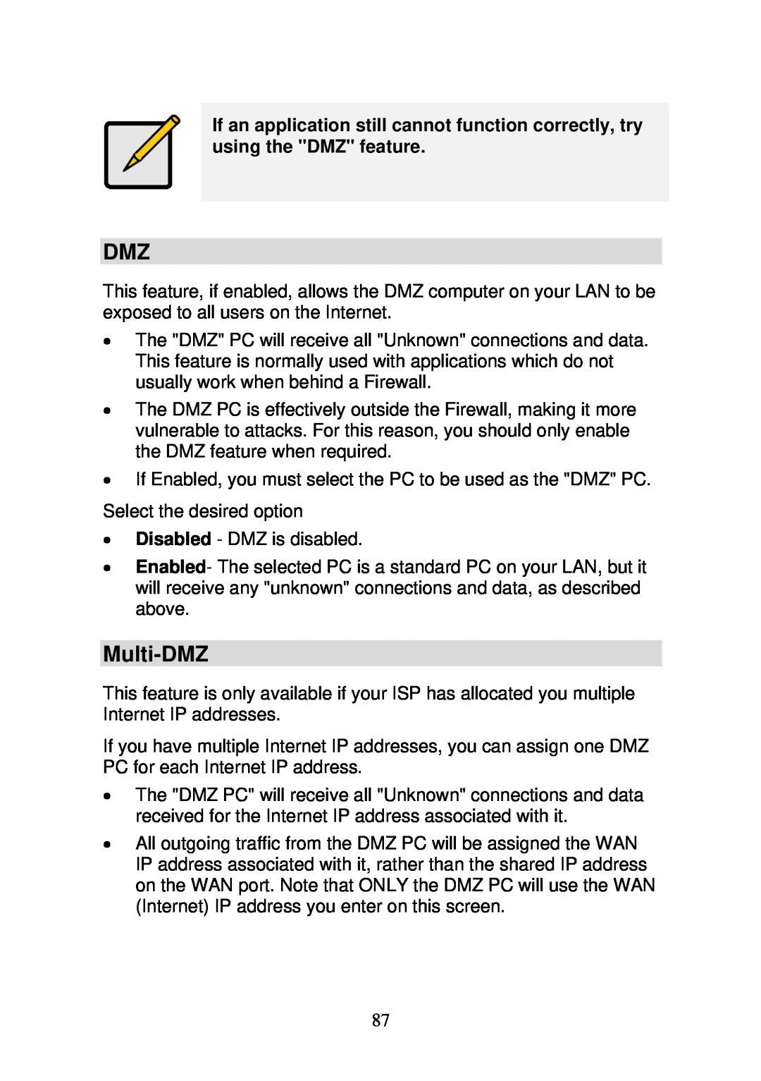 3Com WBR-6000 user manual Multi-DMZ 