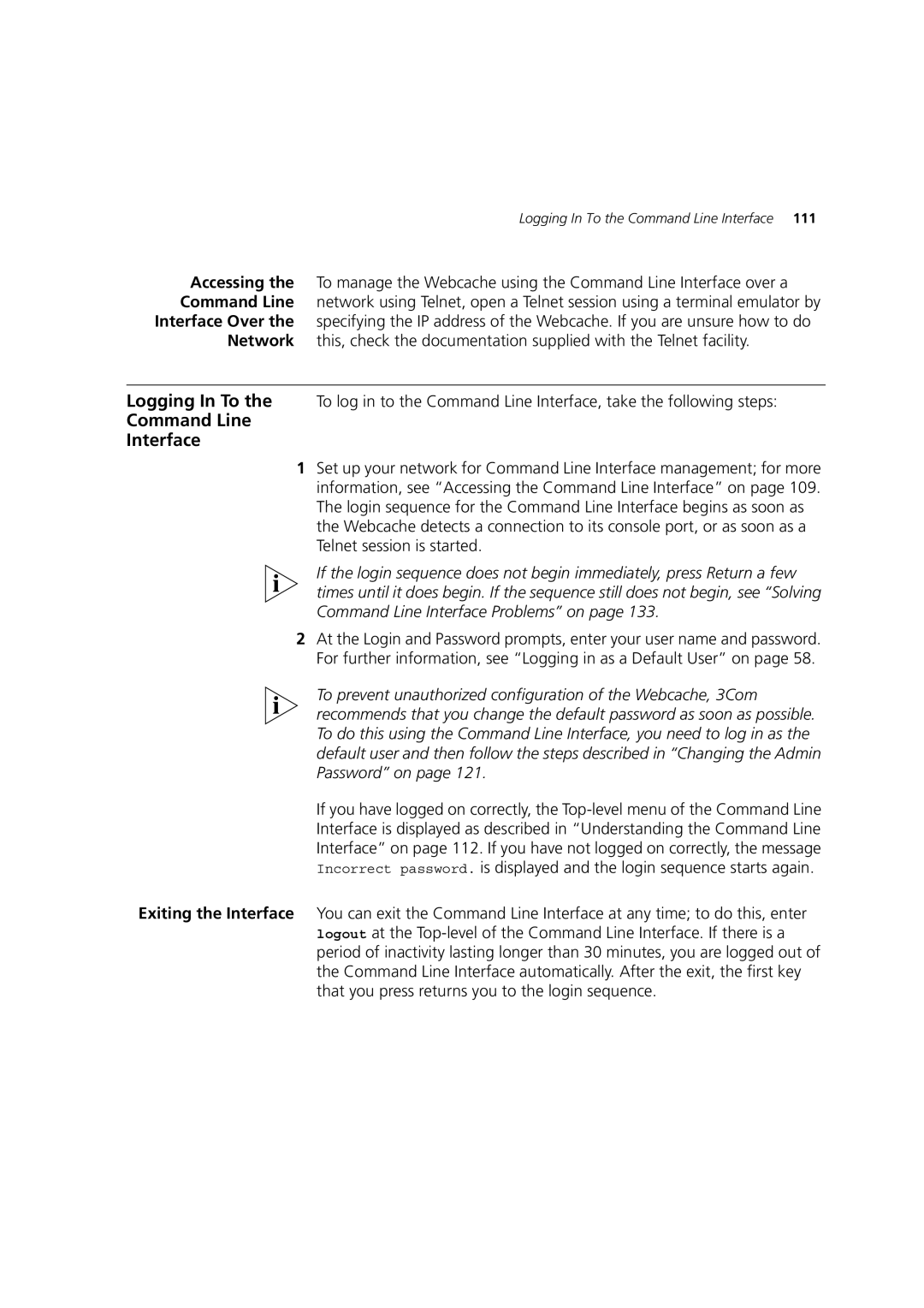 3Com Webcache 3000 (3C16116), Webcache 1000 (3C16115) manual Command Line Interface 