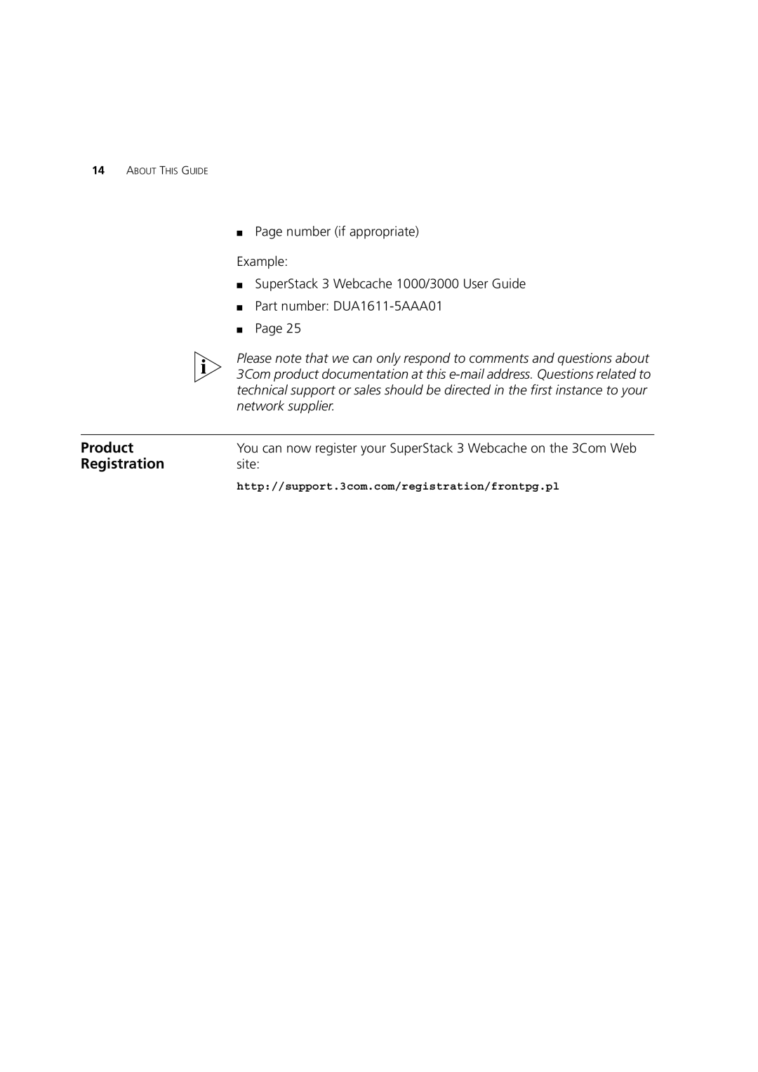 3Com Webcache 1000 (3C16115), Webcache 3000 (3C16116) manual Product, Registration, Site 