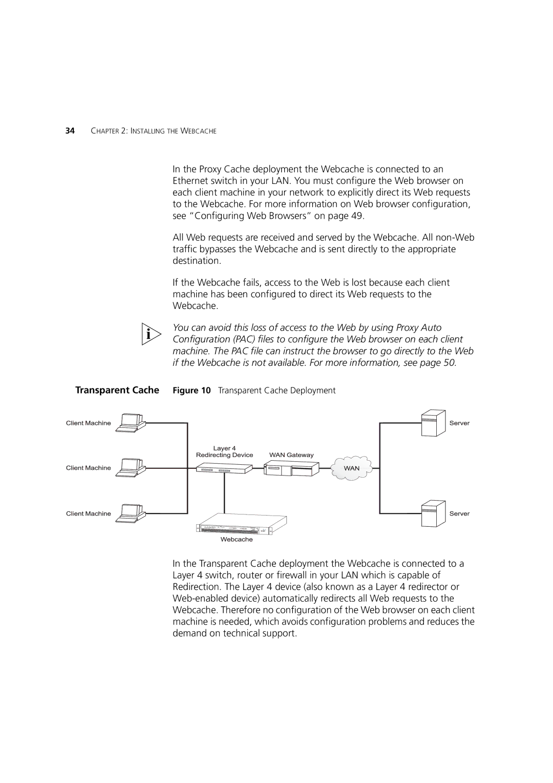 3Com Webcache 1000 (3C16115), Webcache 3000 (3C16116) manual Transparent Cache Transparent Cache Deployment 