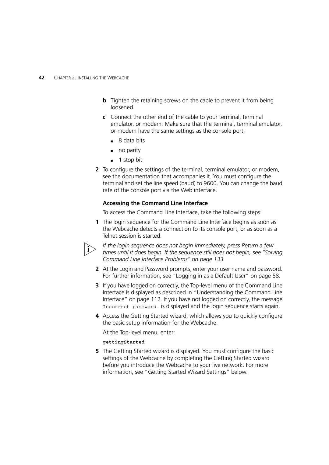 3Com Webcache 1000 (3C16115), Webcache 3000 (3C16116) manual Accessing the Command Line Interface 