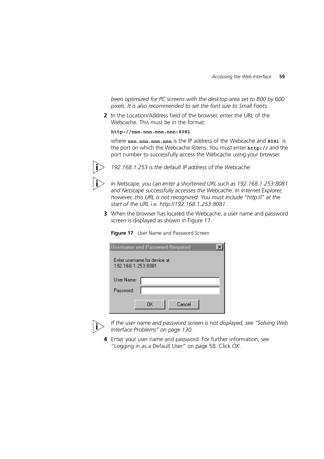 3Com Webcache 3000 (3C16116), Webcache 1000 (3C16115) manual Accessing the Web Interface 