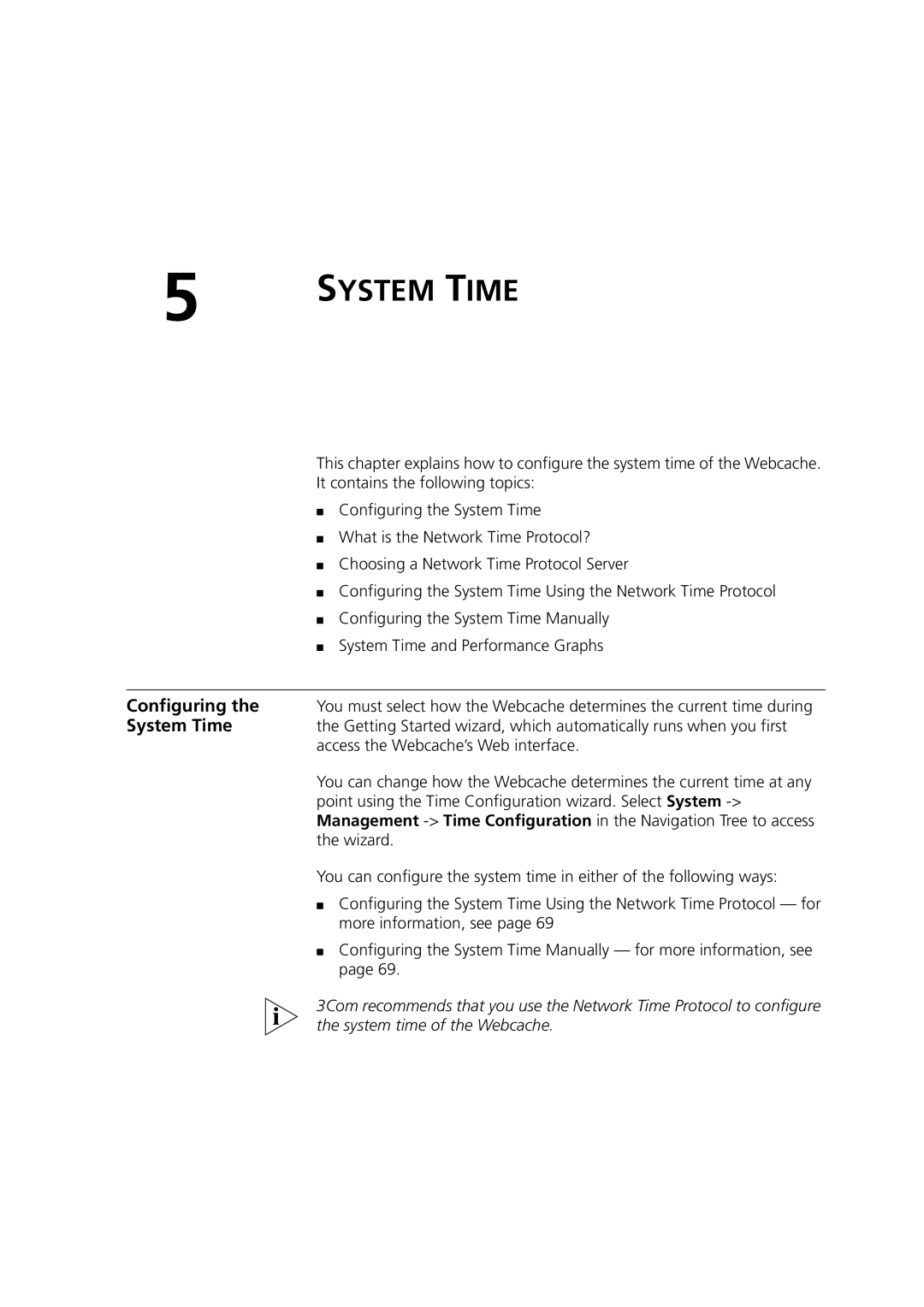 3Com Webcache 3000 (3C16116), Webcache 1000 (3C16115) manual System Time 