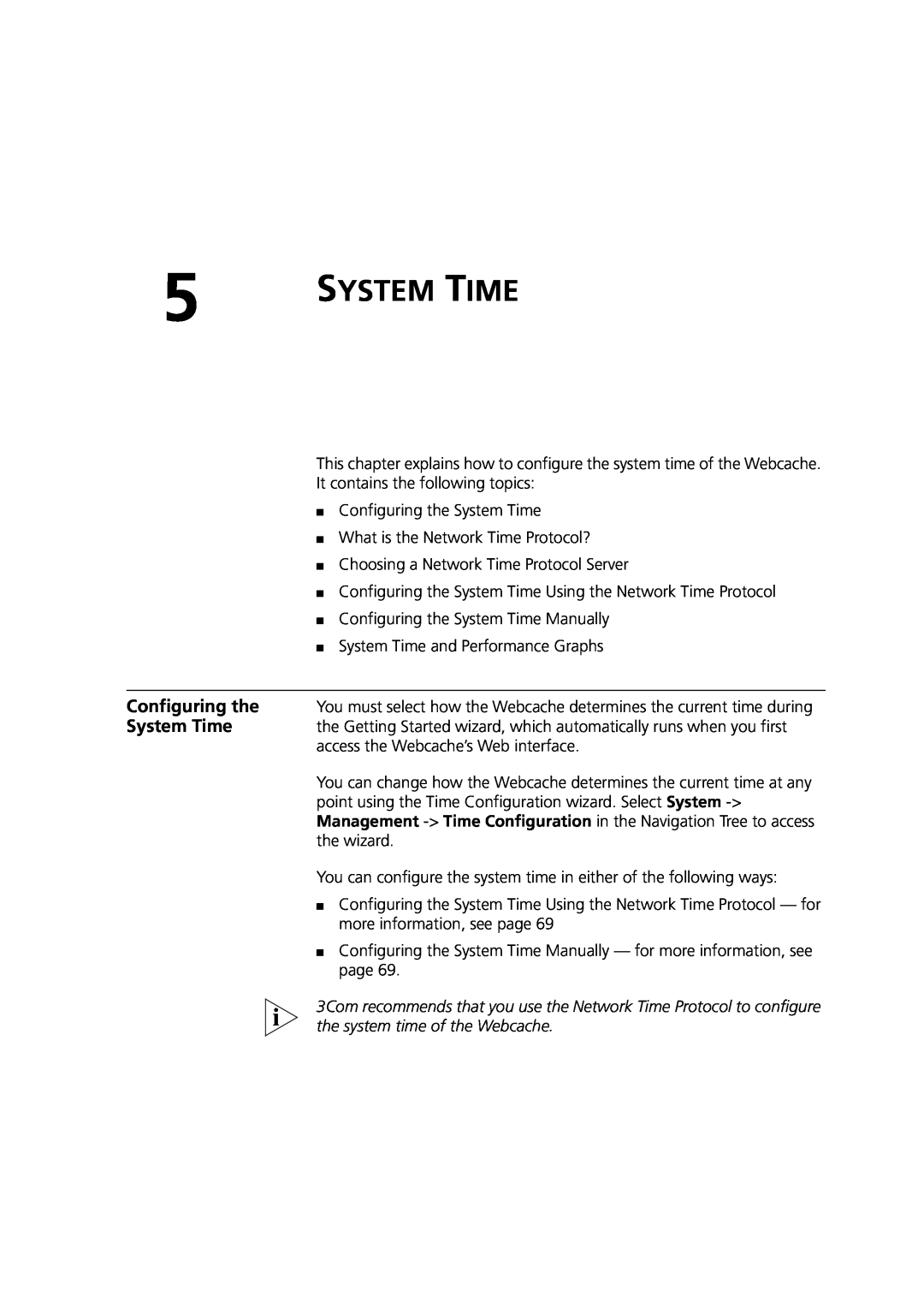 3Com Webcache 3000 (3C16116), Webcache 1000 (3C16115) manual System Time 