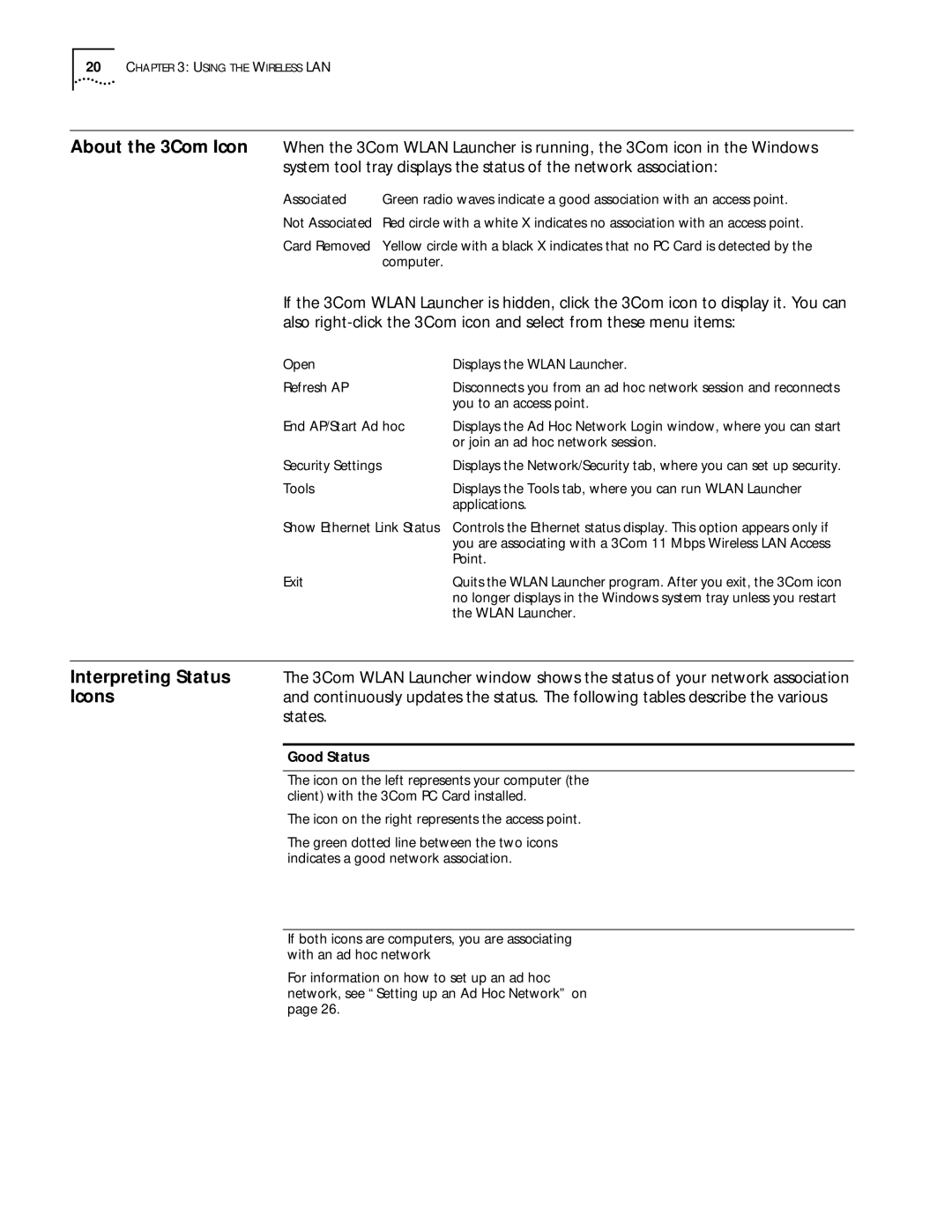 3Com WL-305 warranty Exit, Good Status 