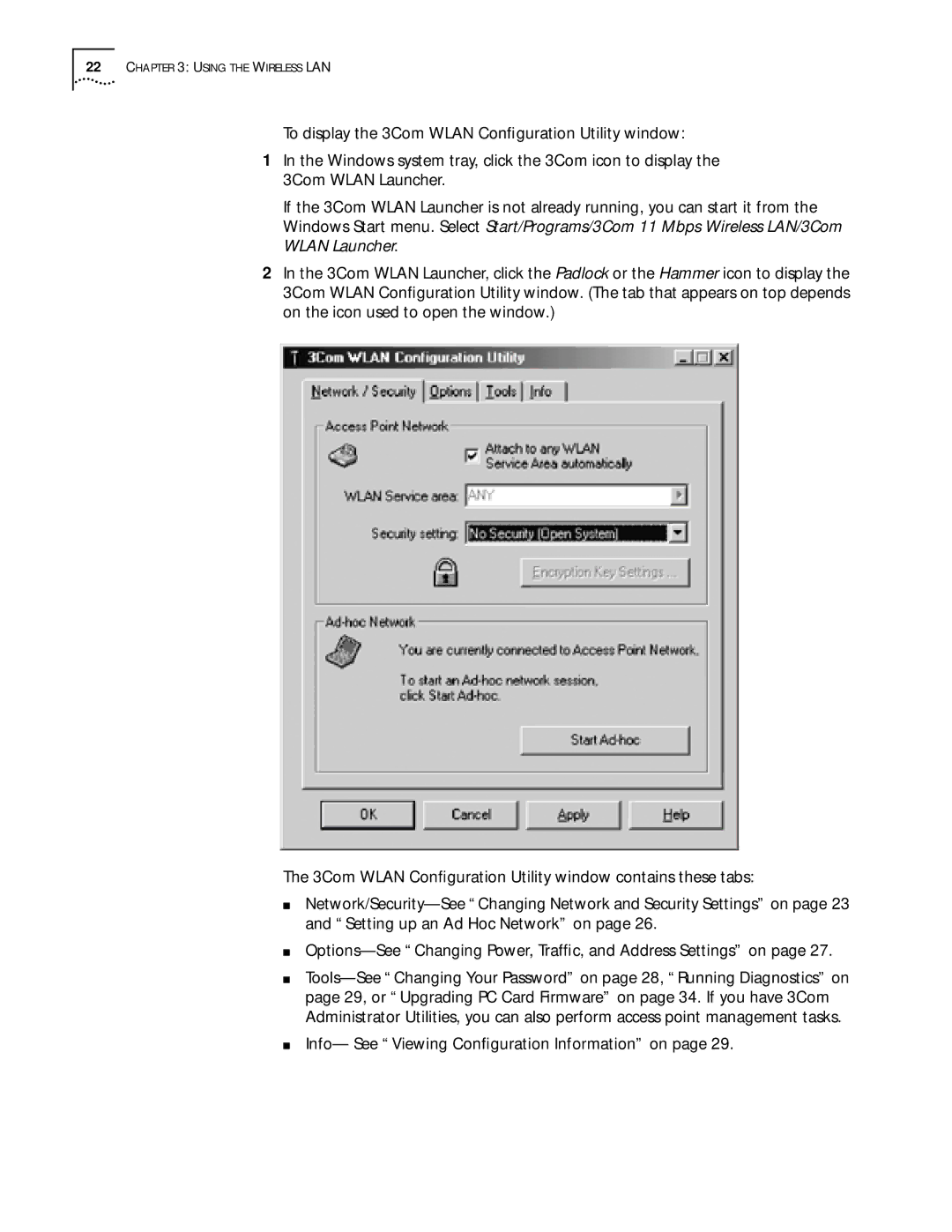 3Com WL-305 warranty Info- See Viewing Conﬁguration Information on 