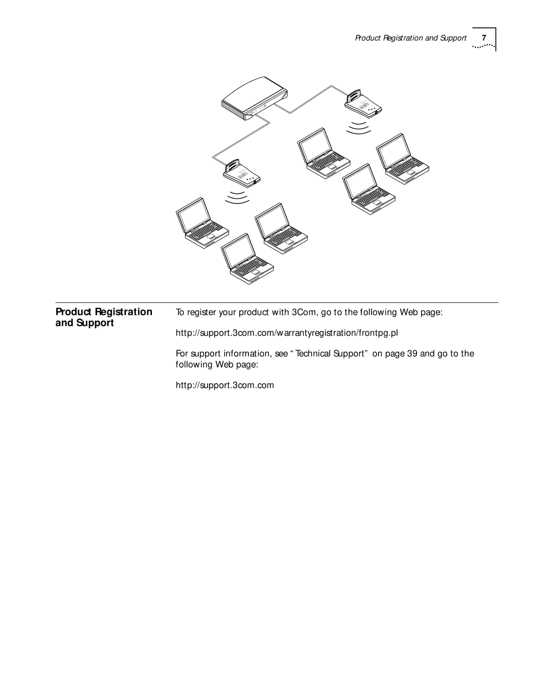 3Com WL-305 warranty Product Registration and Support 