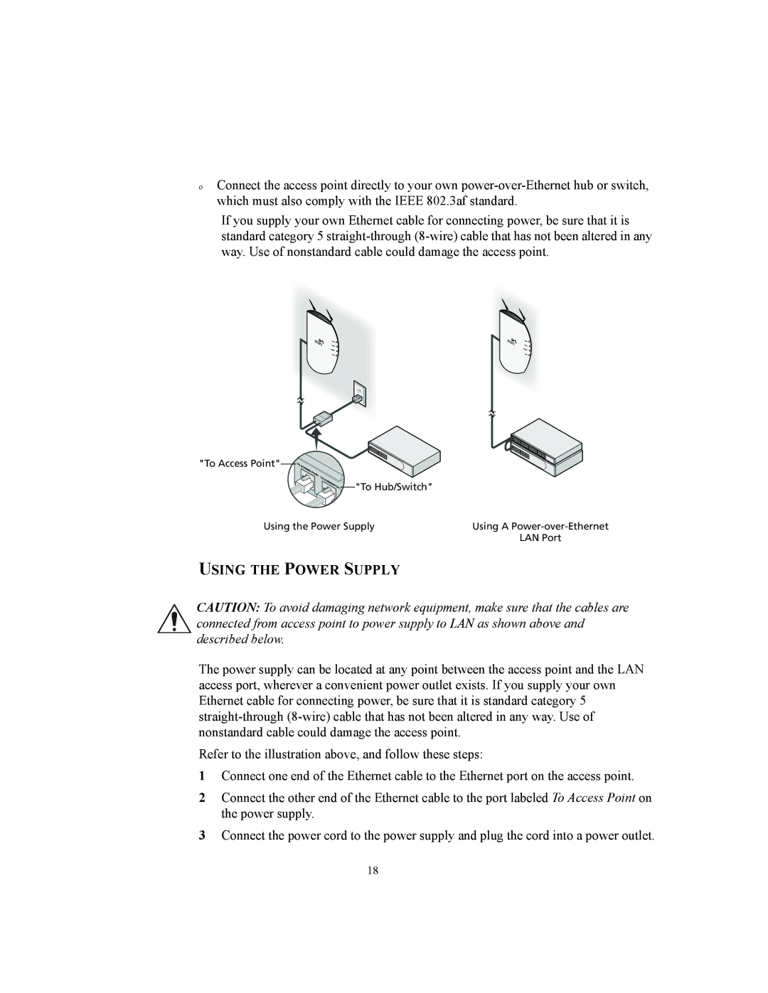 3Com WL-450, WL-463, WL-462 manual Using the Power Supply 