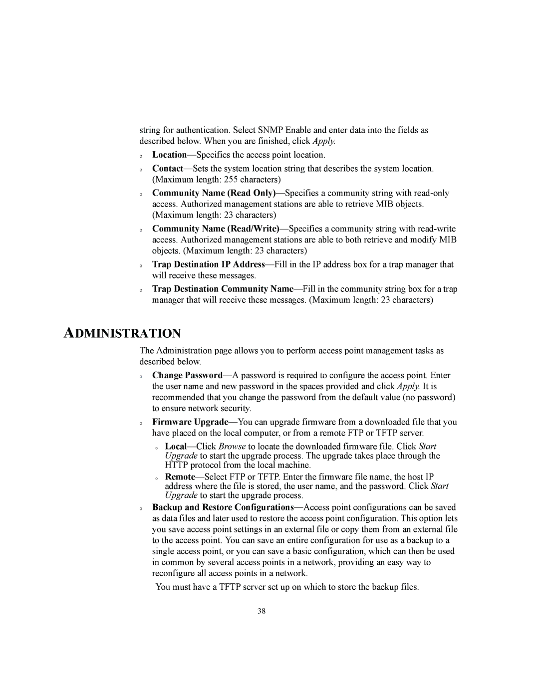 3Com WL-462, WL-450, WL-463 manual Administration 