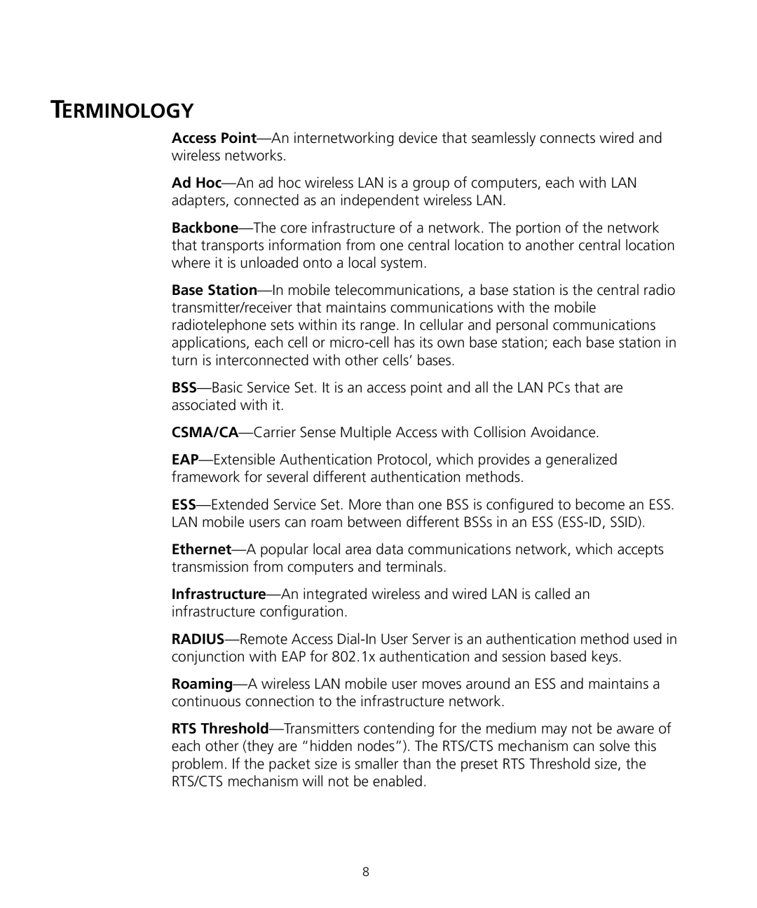 3Com WL-455 manual Terminology 