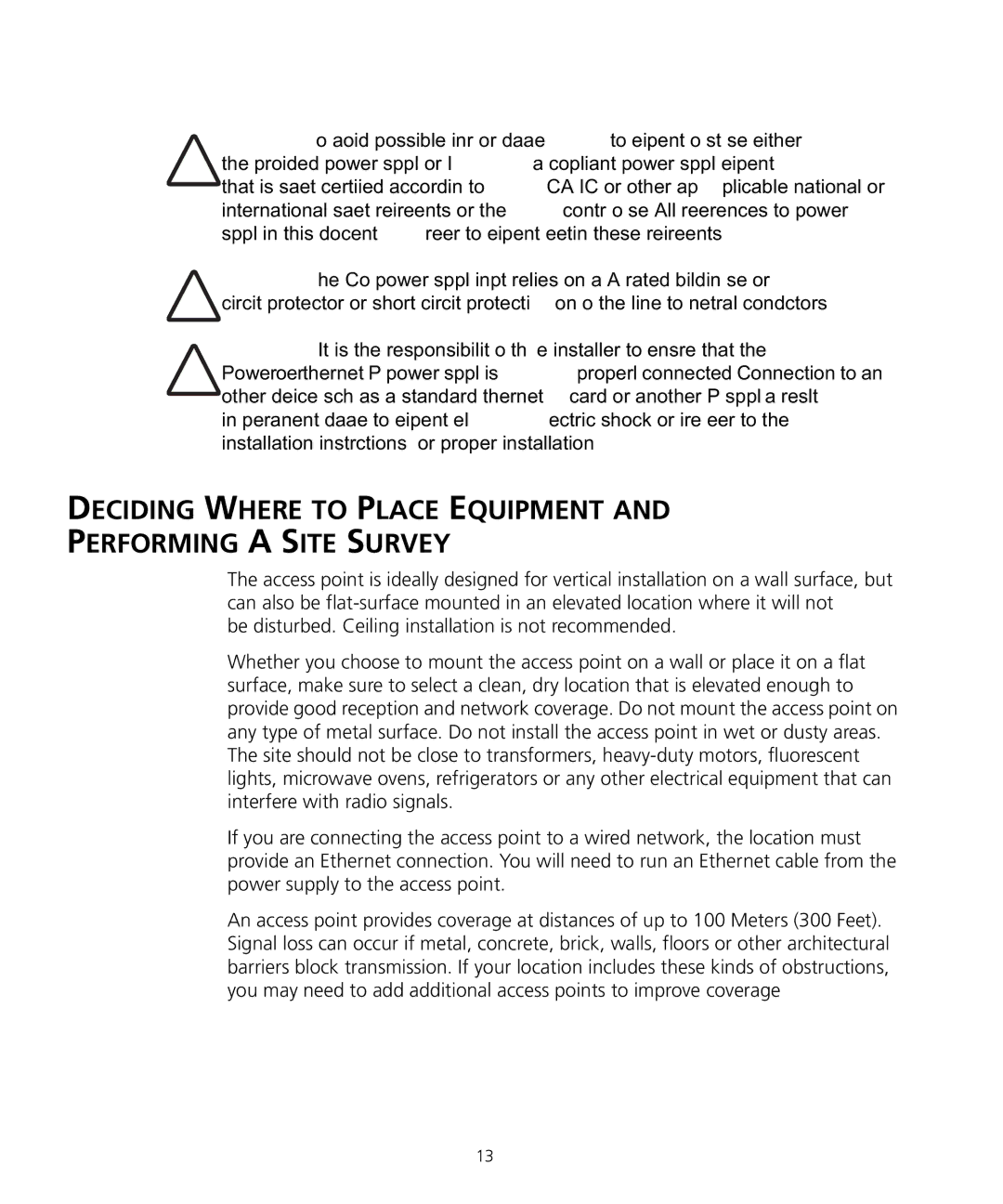 3Com WL-455 manual Deciding Where to Place Equipment Performing a Site Survey 
