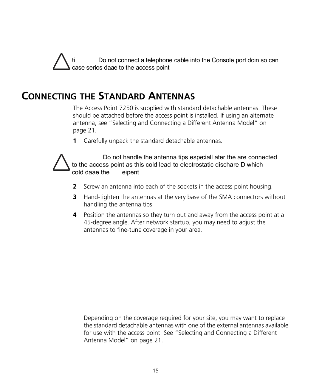 3Com WL-455 manual Connecting the Standard Antennas 