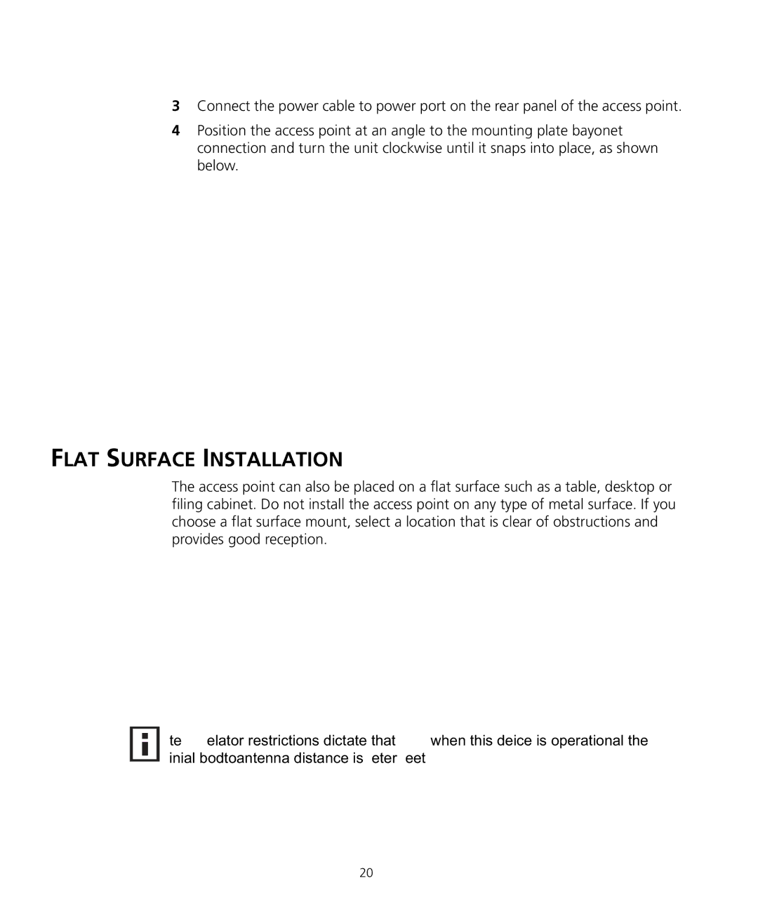 3Com WL-455 manual Flat Surface Installation 