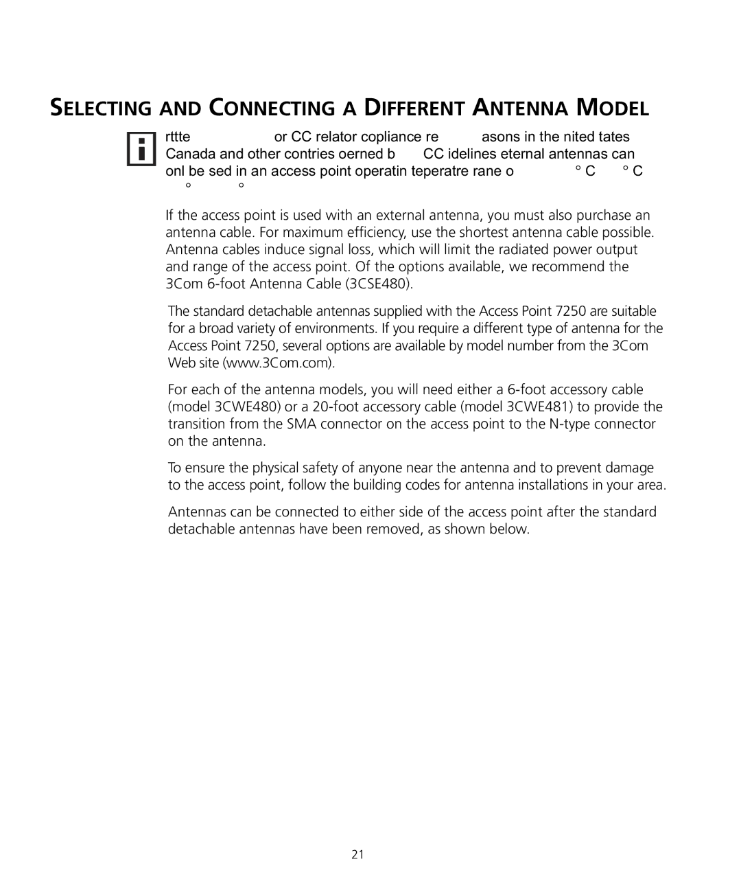 3Com WL-455 manual Selecting and Connecting a Different Antenna Model 