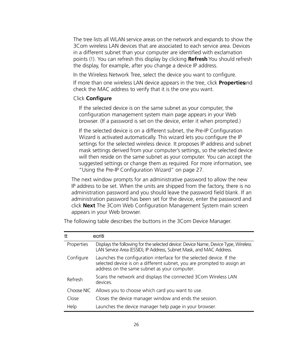 3Com WL-455 manual Click Configure 