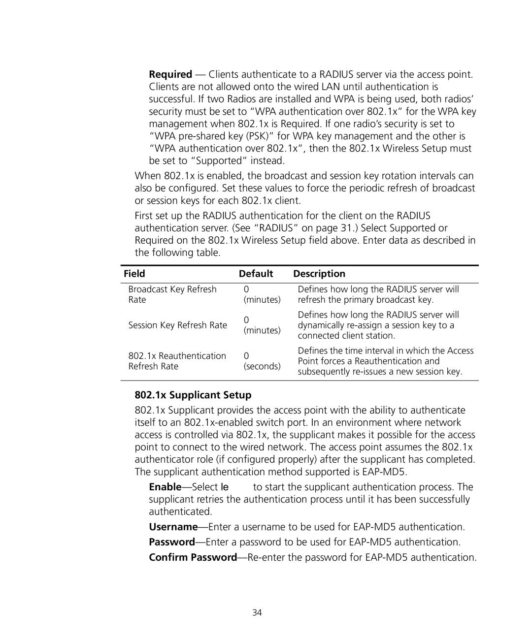 3Com WL-455 manual „ 802.1x Supplicant Setup 