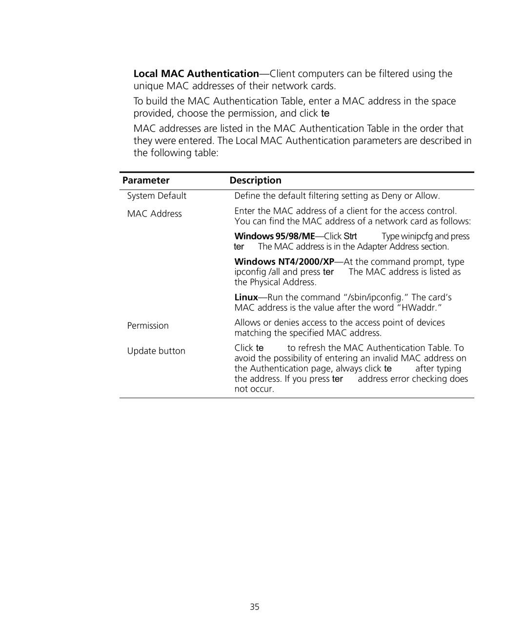 3Com WL-455 manual ParameterDescription 