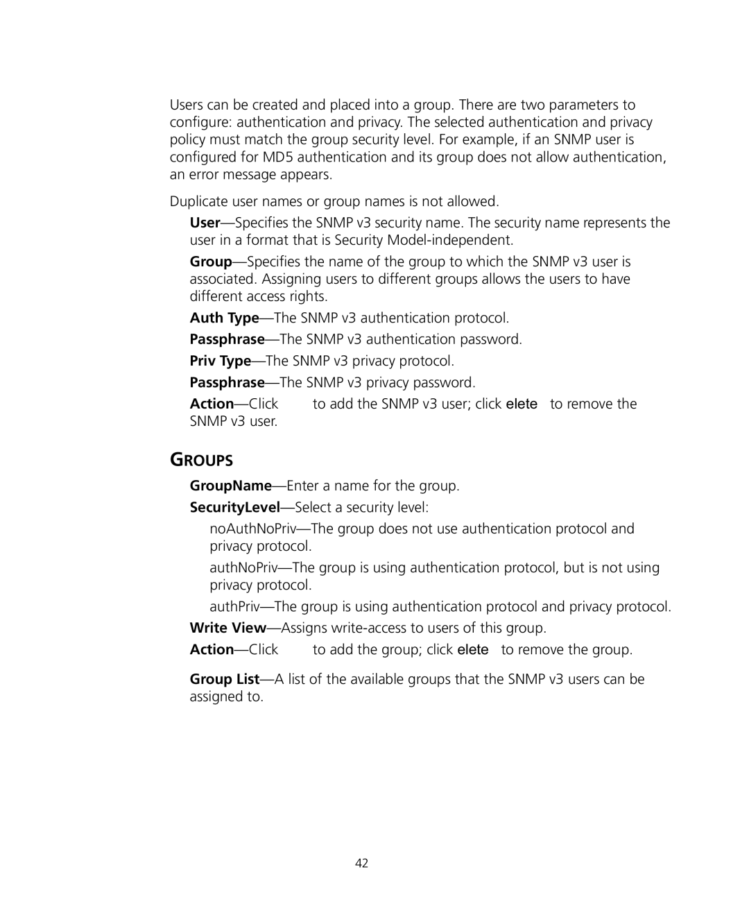 3Com WL-455 manual Groups 