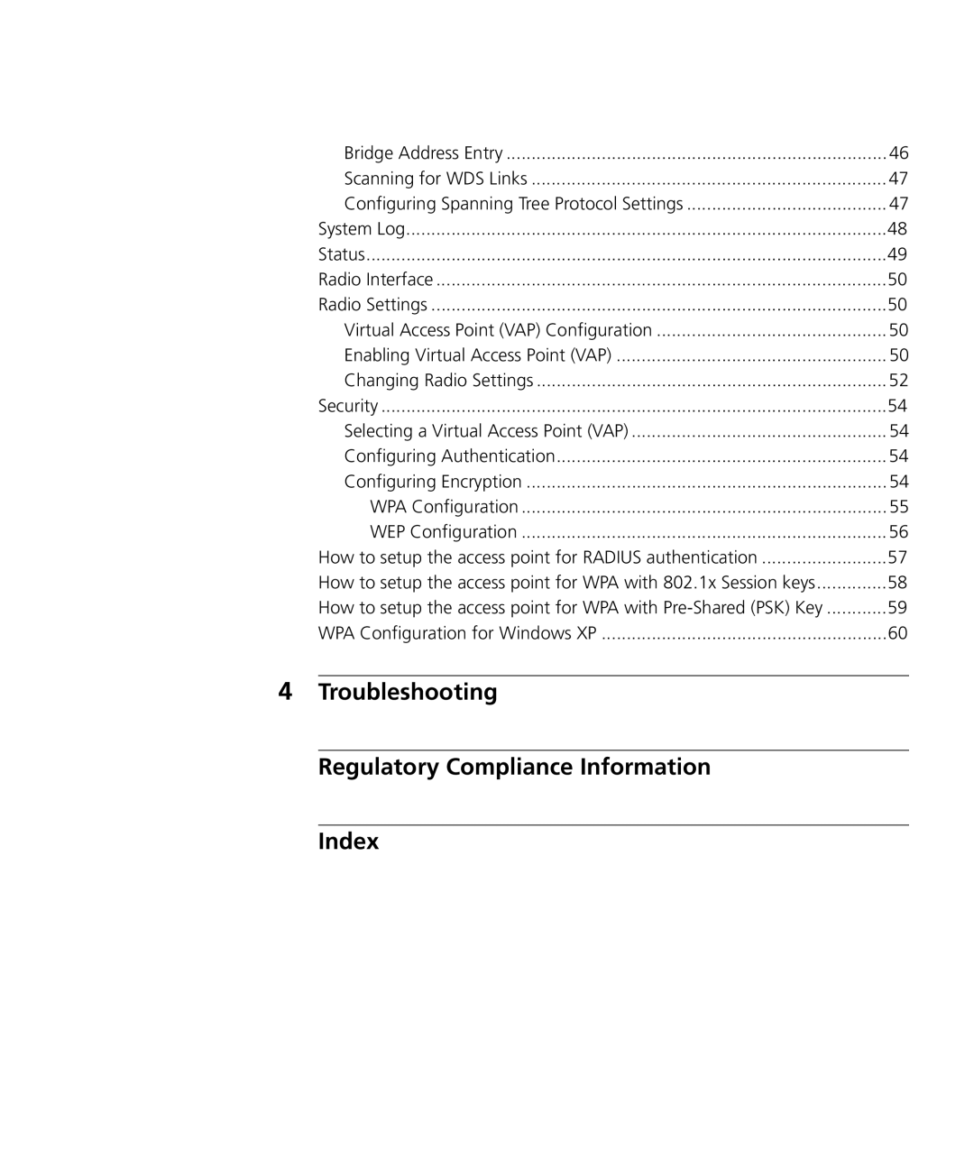 3Com WL-455 manual Troubleshooting Regulatory Compliance Information Index 