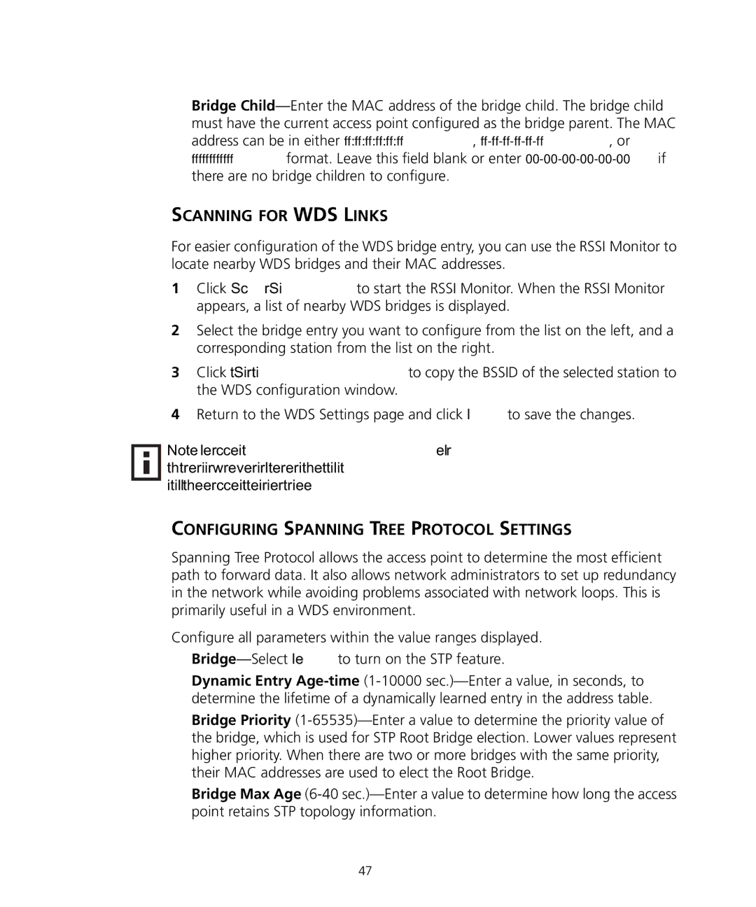 3Com WL-455 manual Scanning for WDS Links, Configuring Spanning Tree Protocol Settings 