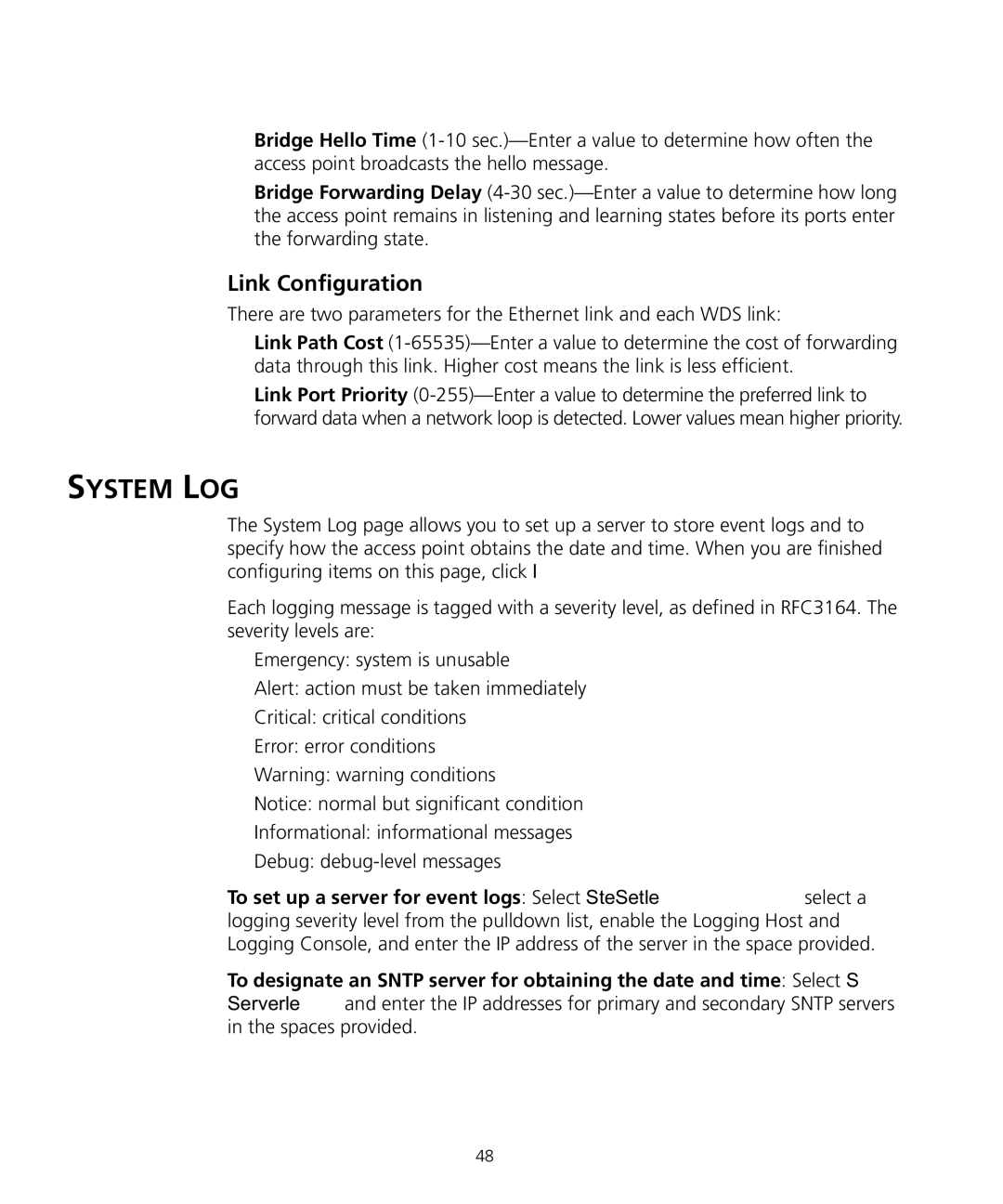 3Com WL-455 manual System LOG, Link Configuration 