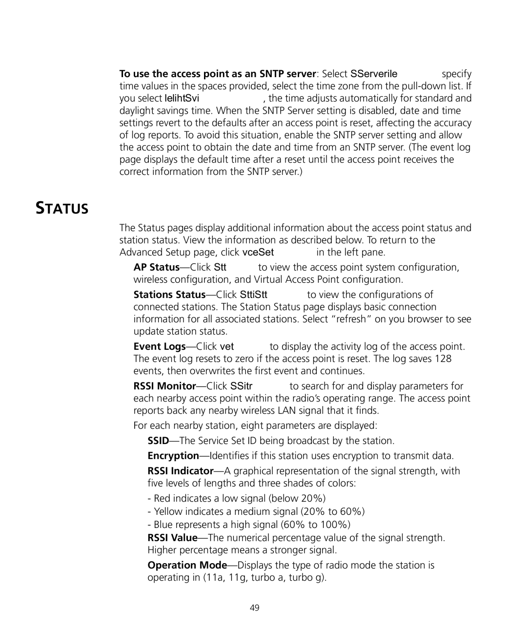 3Com WL-455 manual Status 