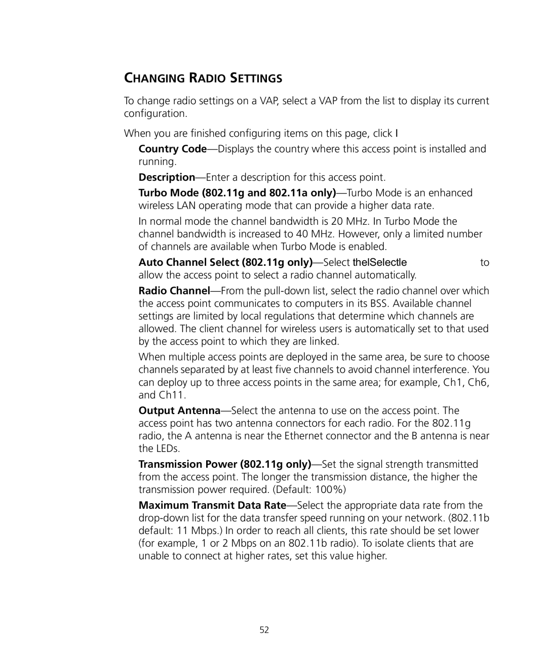 3Com WL-455 manual Changing Radio Settings 