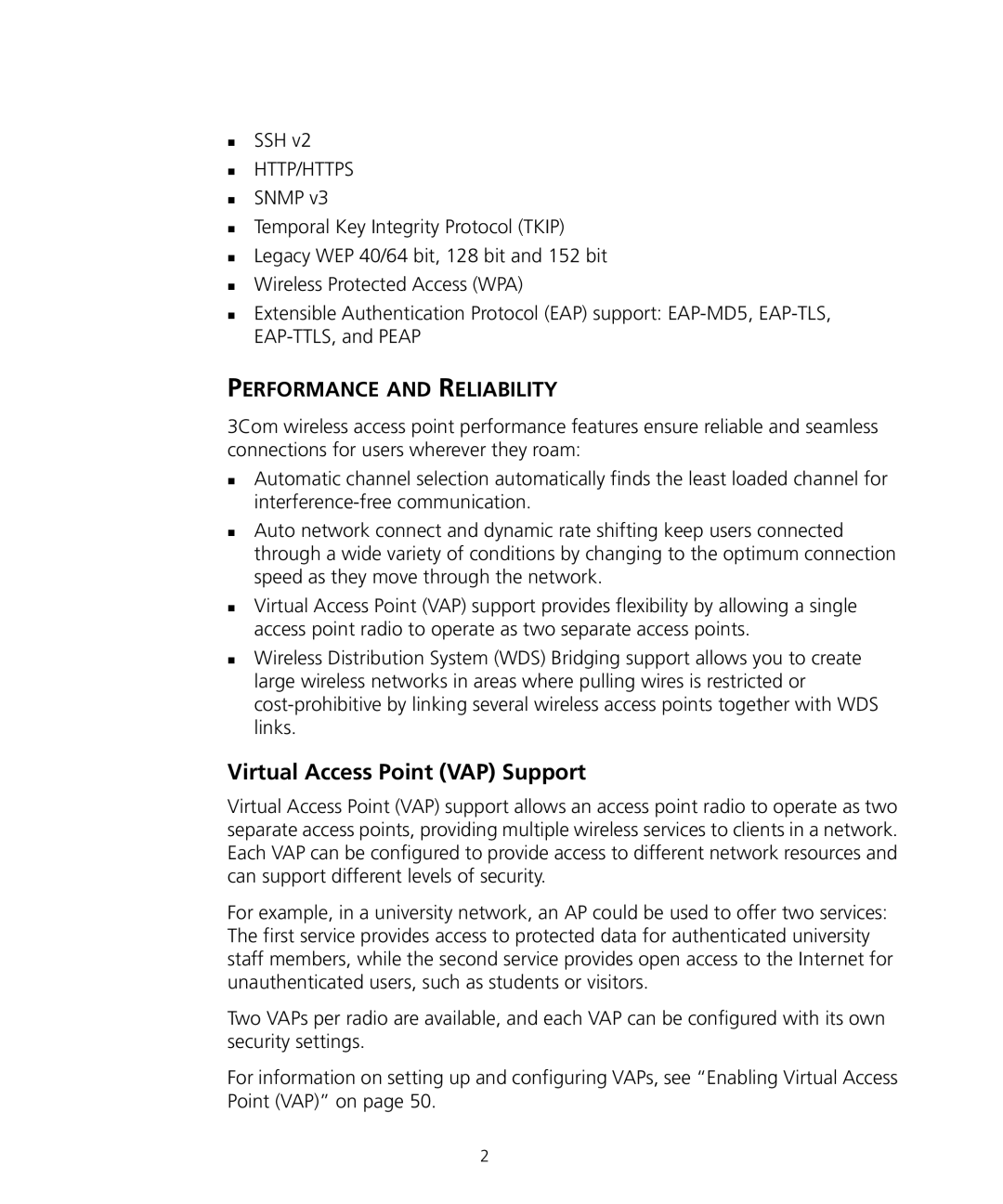 3Com WL-455 manual Performance and Reliability, „ Http/Https 