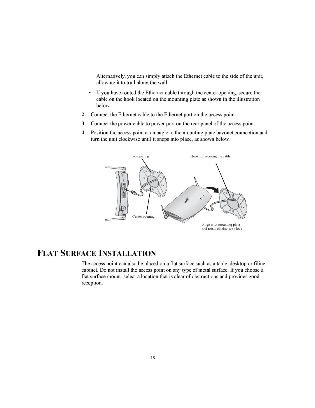 3Com WL-455 manual Flat Surface Installation 