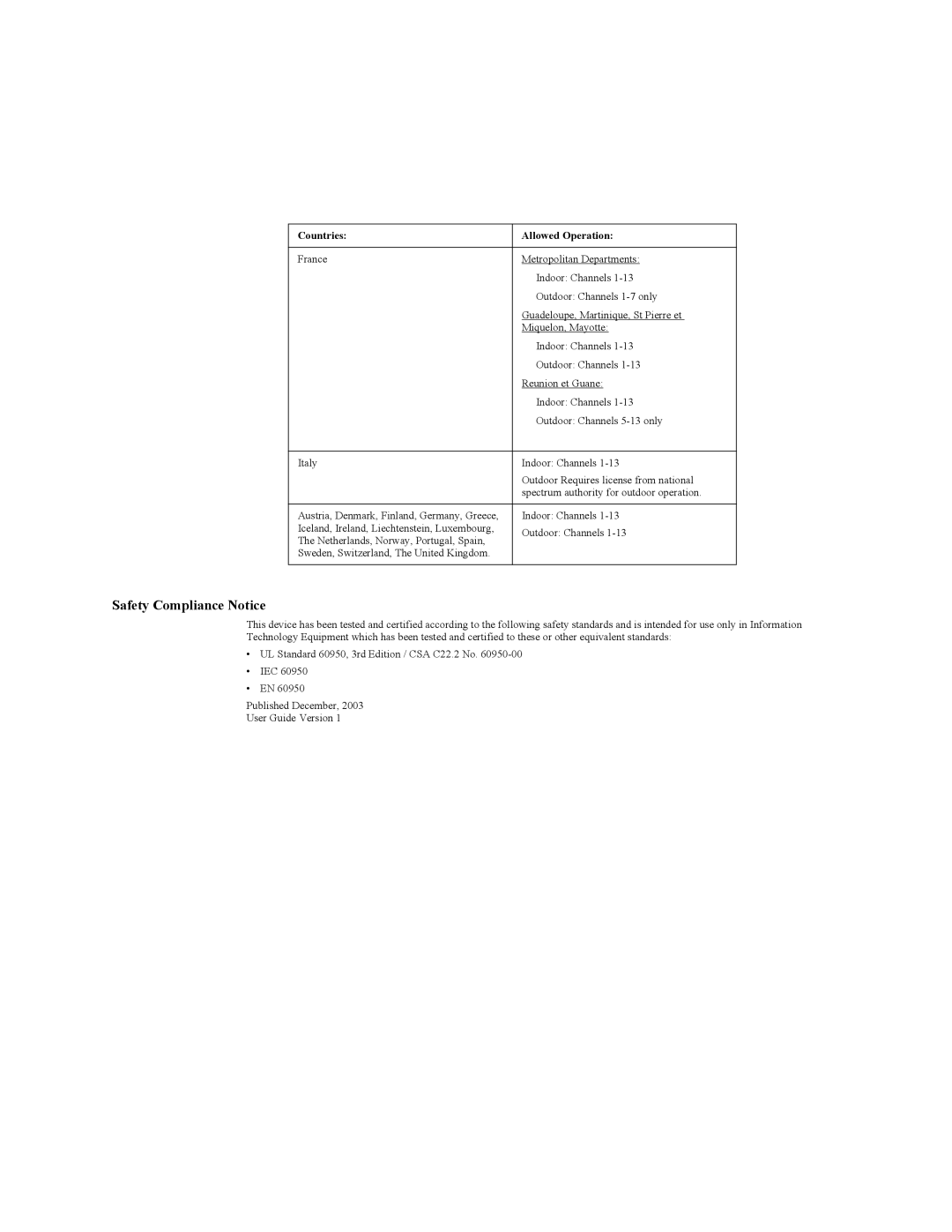 3Com WL-455 manual Safety Compliance Notice 