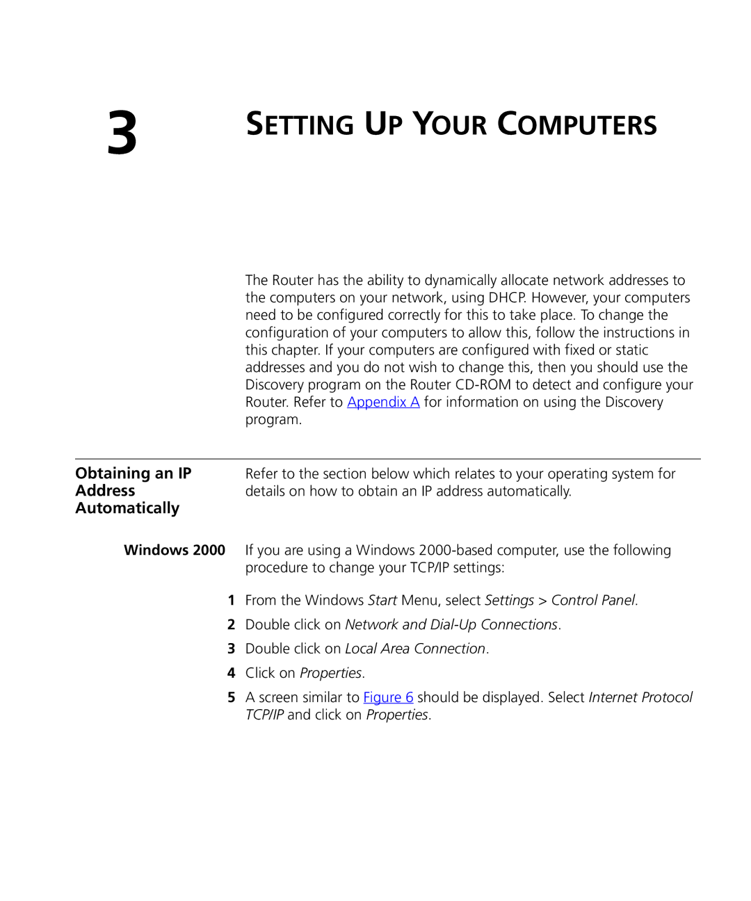 3Com WL-537 manual Obtaining an IP, Address, Automatically, Program, Details on how to obtain an IP address automatically 