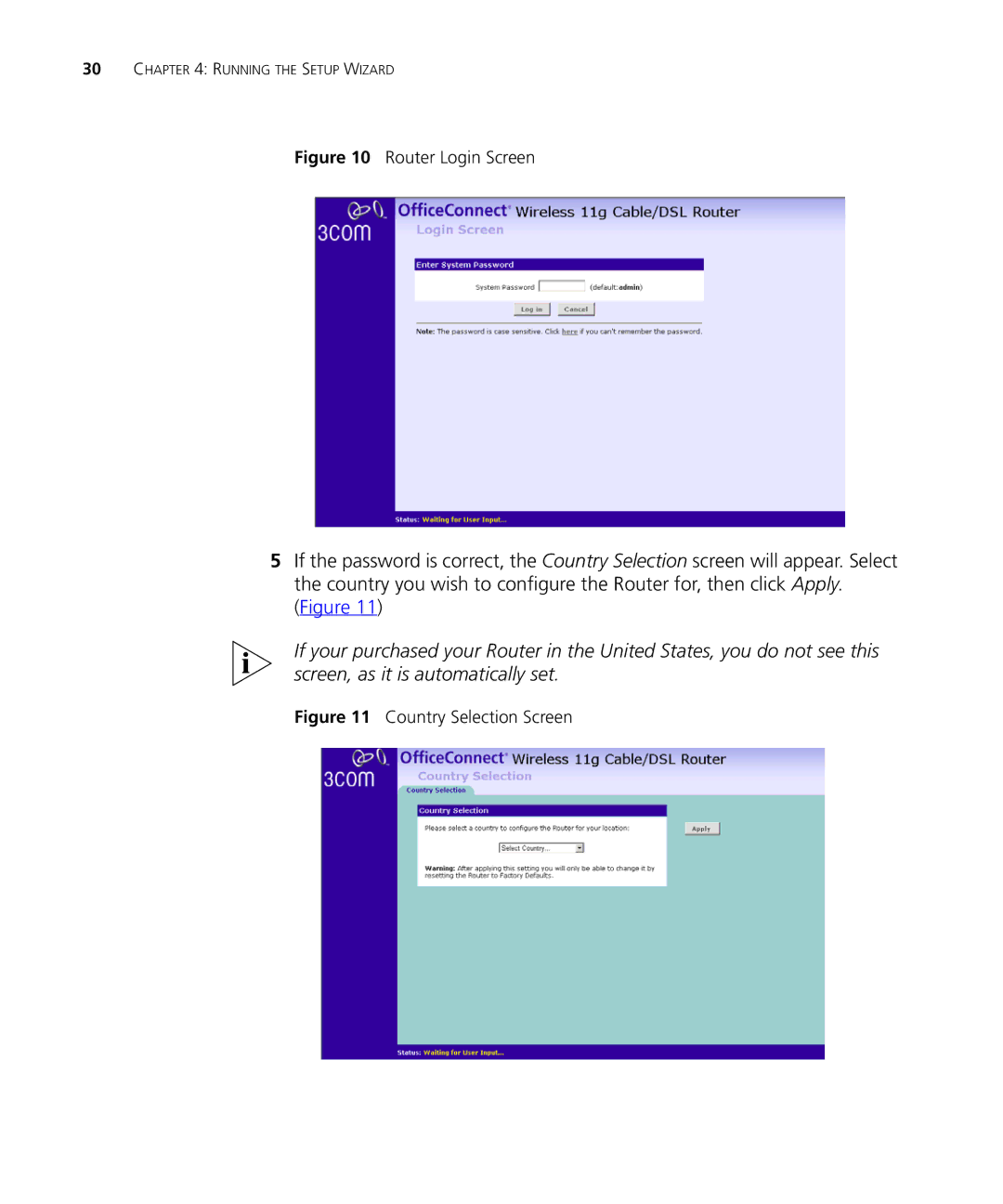 3Com WL-537S manual Router Login Screen 