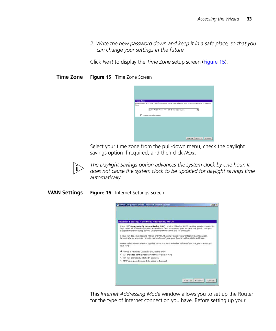 3Com WL-537S manual Click Next to display the Time Zone setup screen Figure 