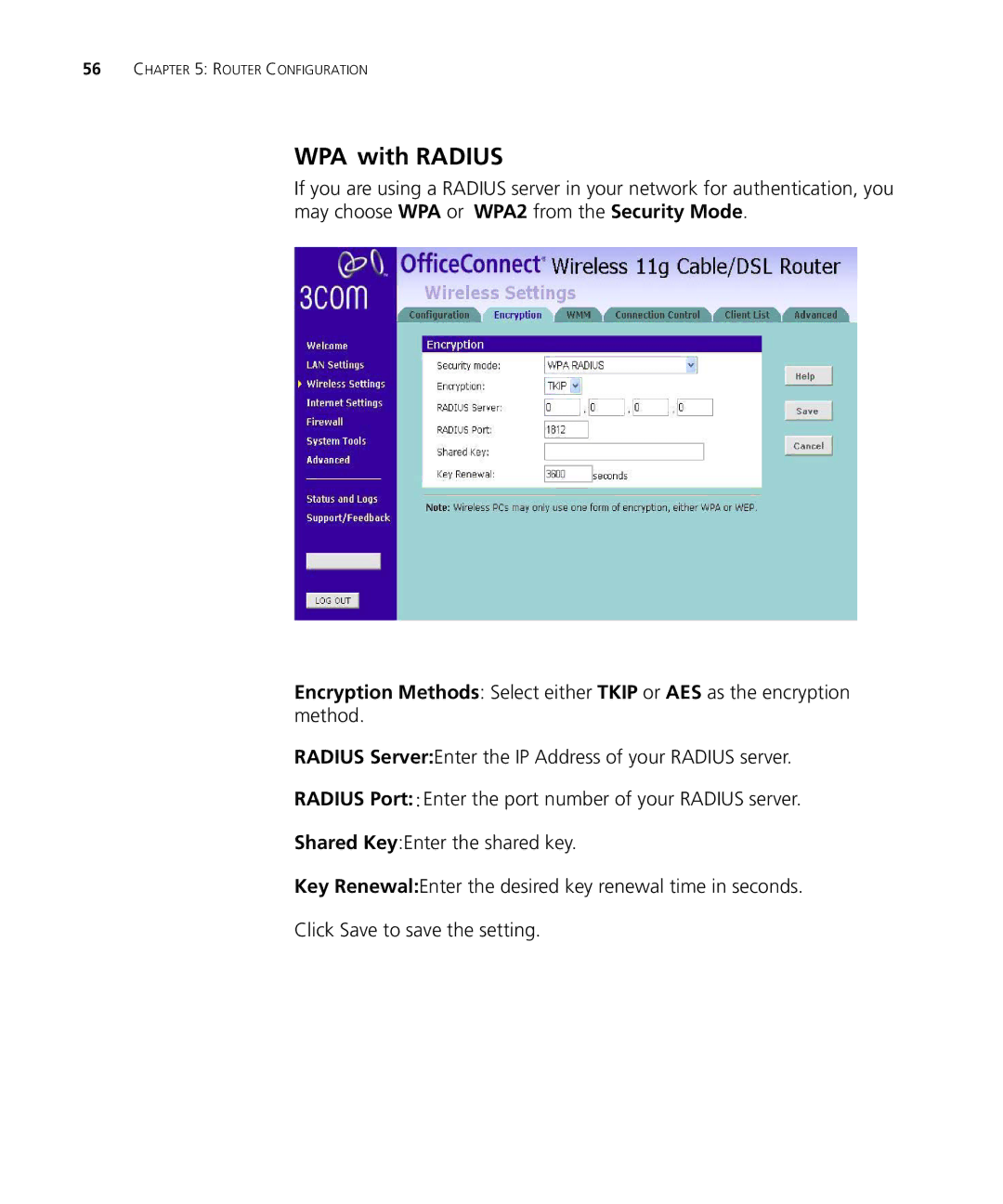3Com WL-537S manual WPA!with Radius 