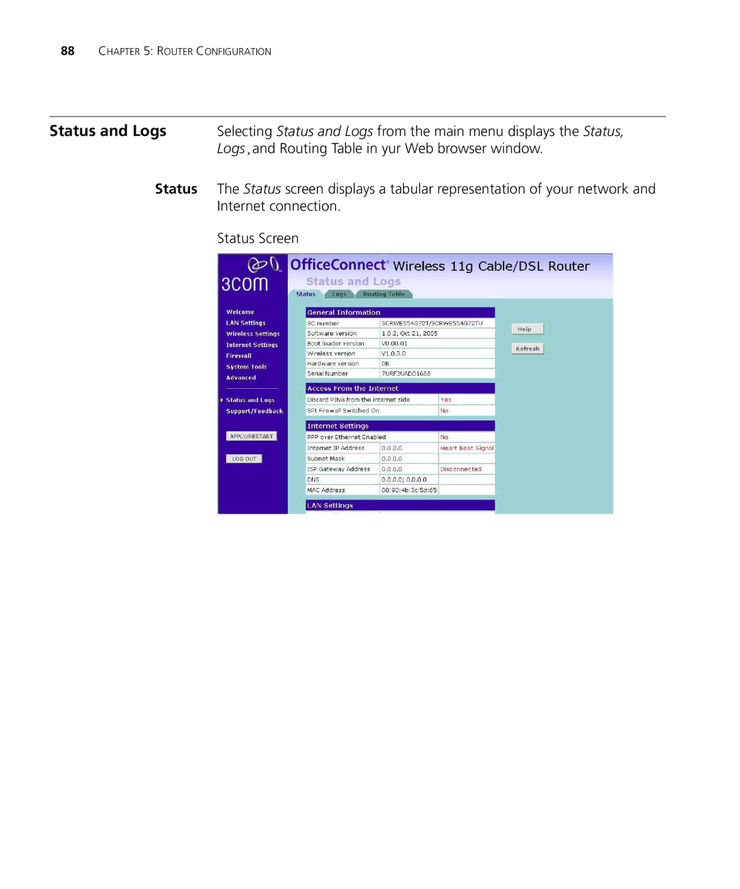 3Com WL-537S manual Router Configuration 