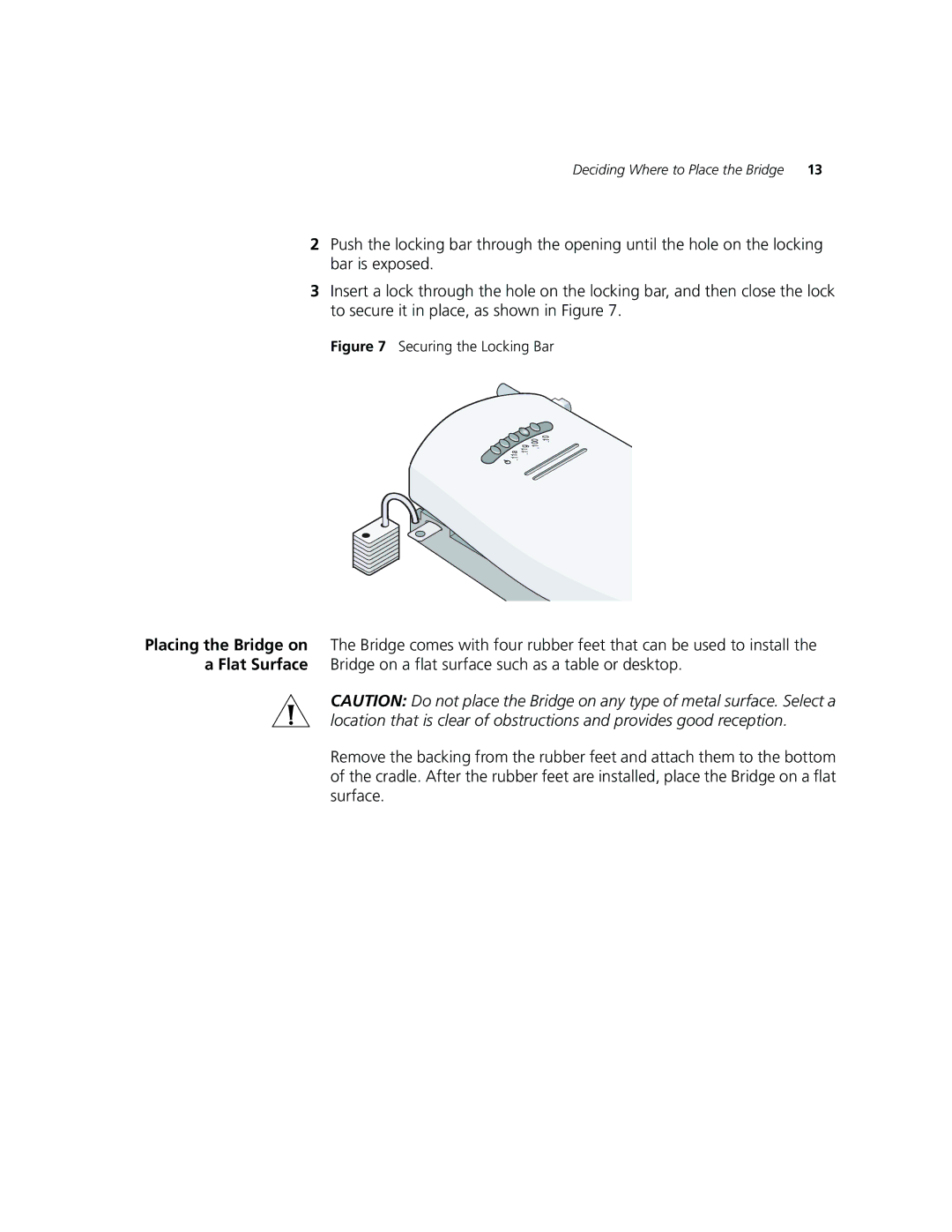 3Com WL-560 manual Securing the Locking Bar 