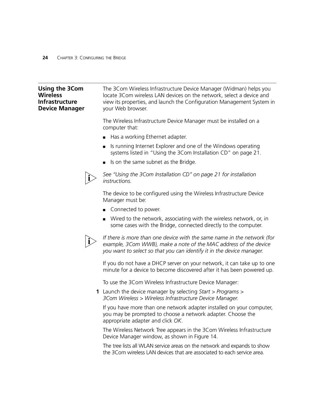 3Com WL-560 manual Using the 3Com, Wireless, Infrastructure, Device Manager, Instructions 