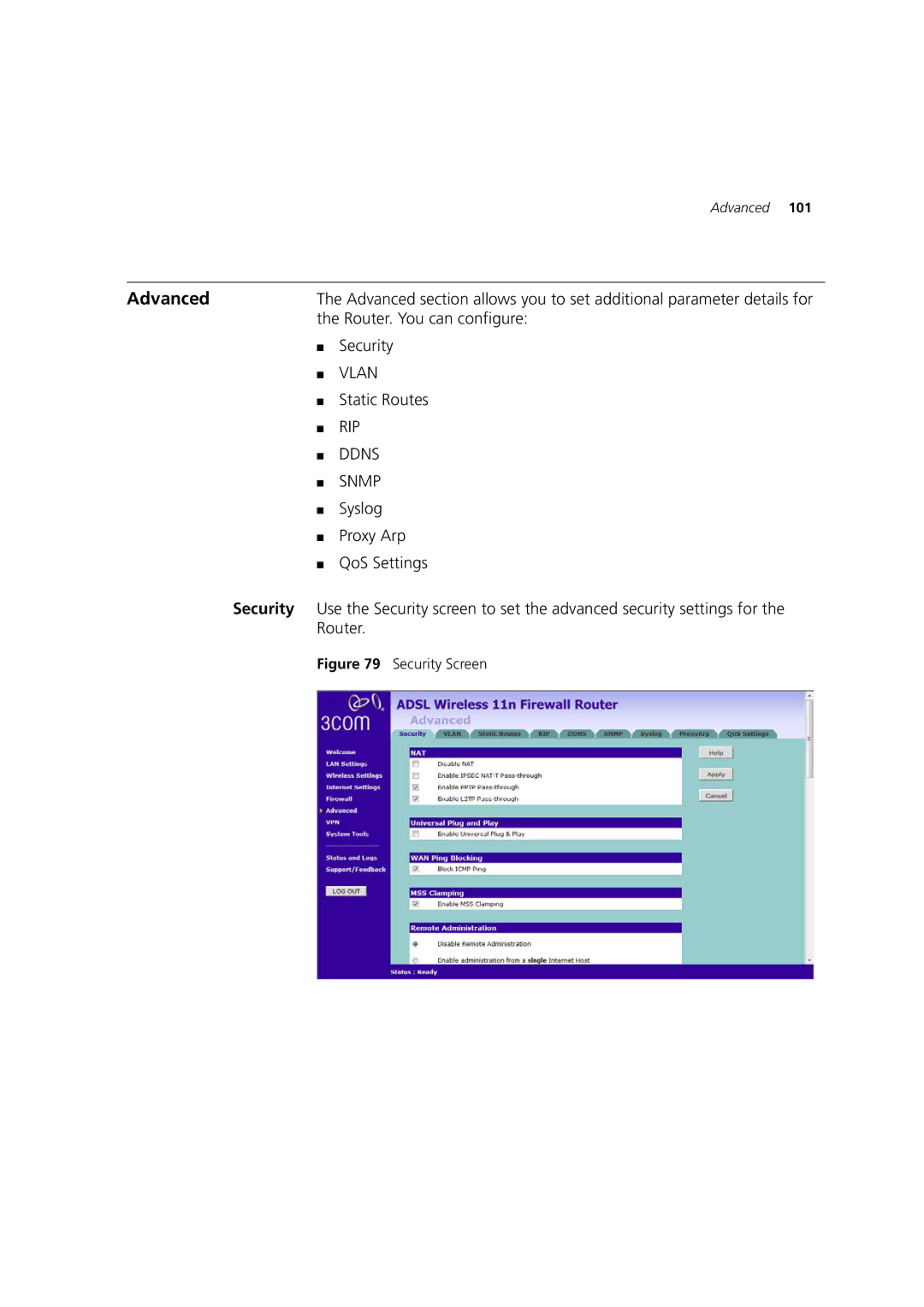 3Com WL-603 manual Advanced 