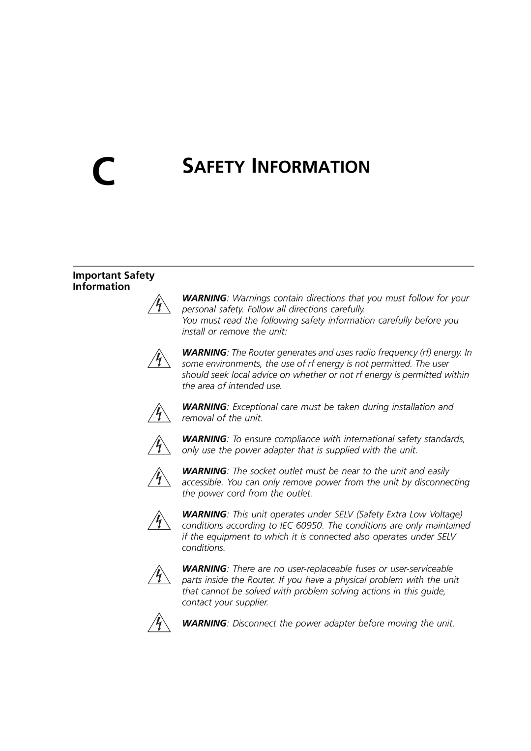 3Com WL-603 manual Important Safety Information 