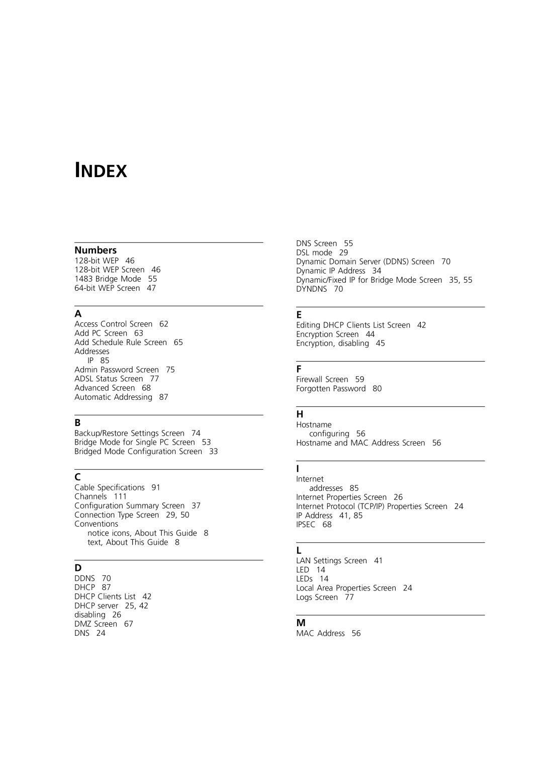 3Com WL-603 manual Index, Numbers 