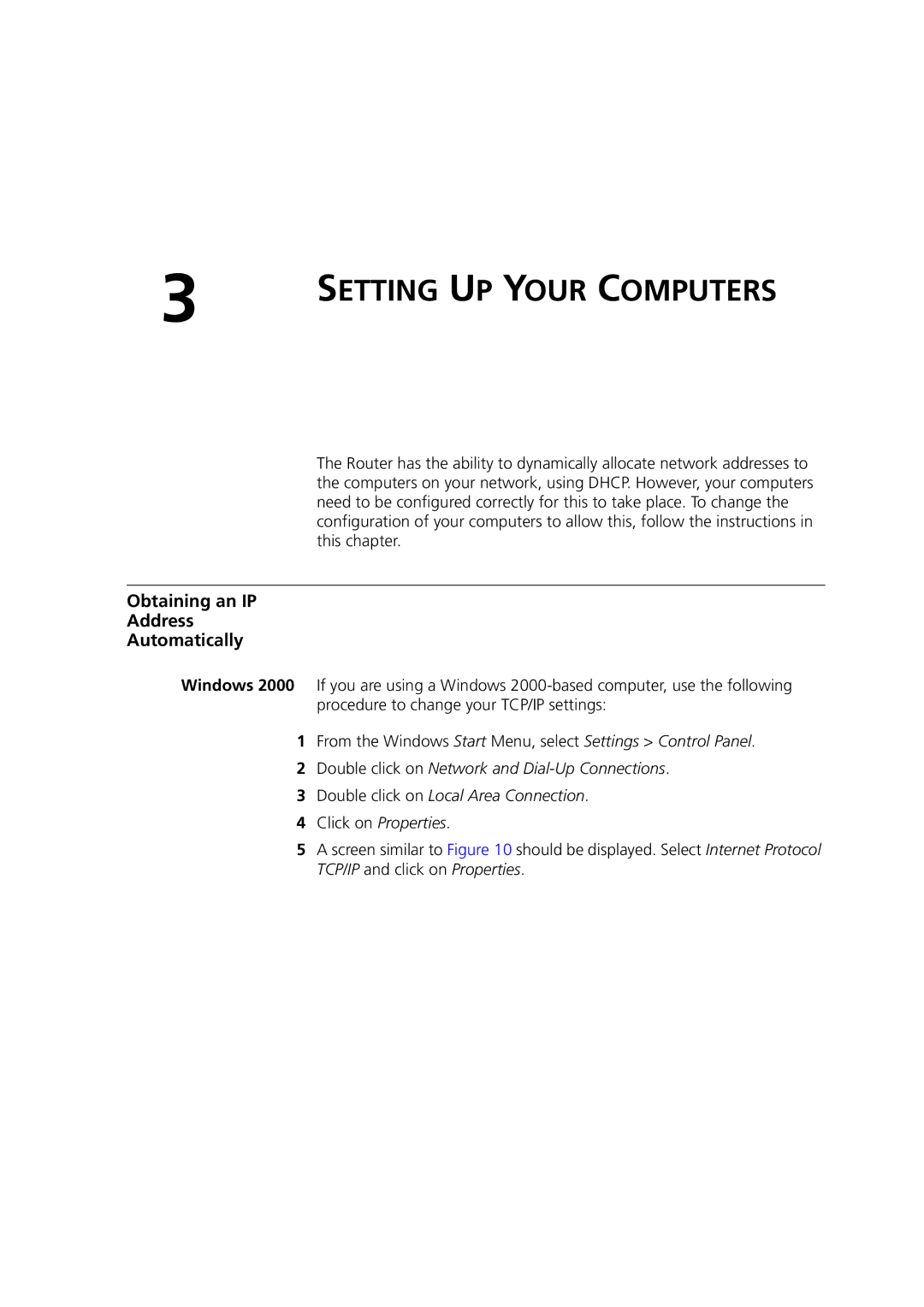 3Com WL-603 manual Setting UP Your Computers, Obtaining an IP Address Automatically 