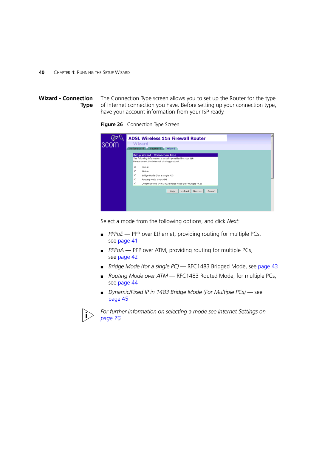 3Com WL-603 manual Have your account information from your ISP ready, Connection Type Screen 