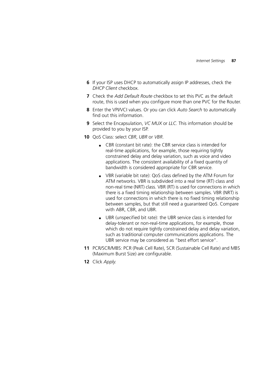 3Com WL-603 manual Internet Settings 