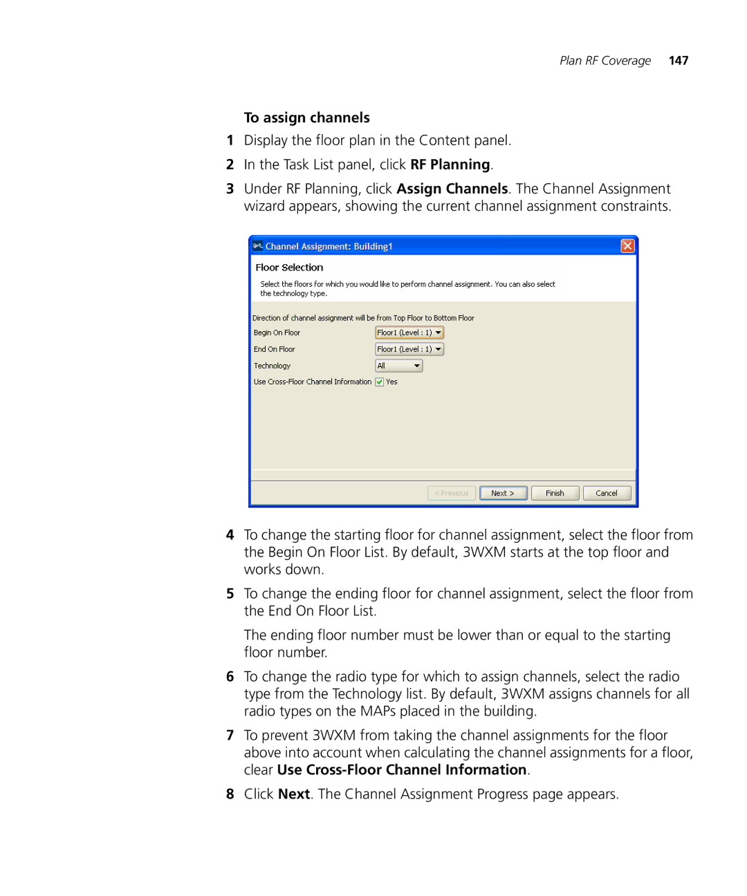 3Com WX2200 manual To assign channels 