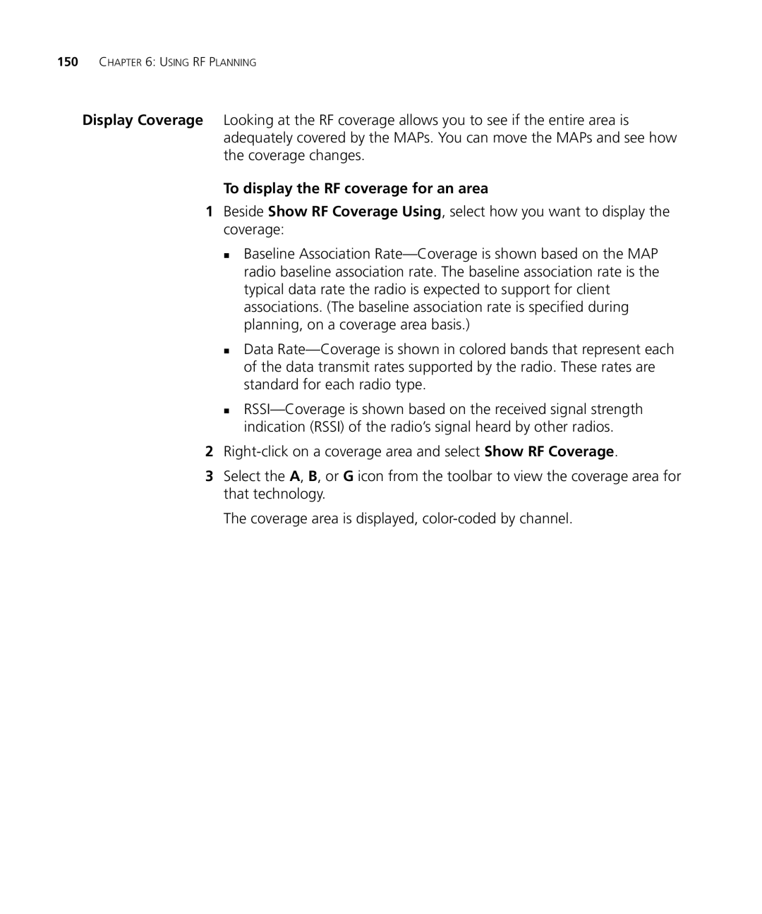 3Com WX2200 manual To display the RF coverage for an area 